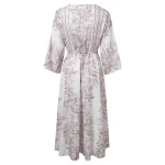 2024 Boho Print Half Sleeve Dress Women Fashion Japanese Kimono Cardigan Vintage Lace Up Beach Loose Robe Oversize Femme Vestido