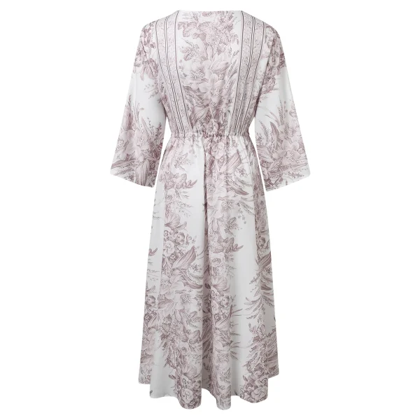 2024 Boho Print Half Sleeve Dress Women Fashion Japanese Kimono Cardigan Vintage Lace Up Beach Loose Robe Oversize Femme Vestido