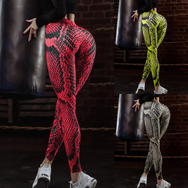 3D Snake Print Legging Yoga Pants Woman Workout Sport Push Leggings Women Pant High Waist Tights Gym Pocket Legging Sweatpants