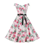 Cocktail Dress for Women Dot Print Vintage Dress 50s 60s Retro Rockabilly Party Sundress Sleeveless Swing Fashion Robe Vestidos