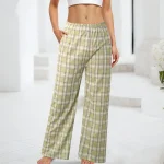 Harajuku Plaid Pants Women Oversize Wide Leg Trousers Female Korean High Waist Wide Leg Trousers Home Wear Straght Casual Pants