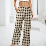 Harajuku Plaid Pants Women Oversize Wide Leg Trousers Female Korean High Waist Wide Leg Trousers Home Wear Straght Casual Pants