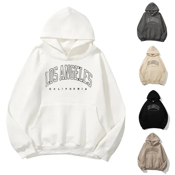 Letter Print Hoodies Women Vintage Winter Loose Hooded Shirt Harajuku Sweatshirt Y2k Clothes Warm Oversize Fleece Pullovers Coat