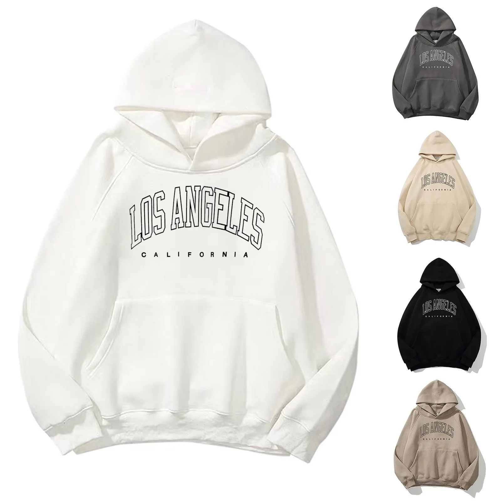 Letter Print Hoodies Women Vintage Winter Loose Hooded Shirt Harajuku Sweatshirt Y2k Clothes Warm Oversize Fleece Pullovers Coat