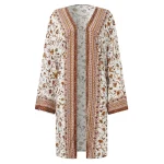 Oversized Summer Long Cardigan Boho Print Blouse Casual Loose Sheer Chiffon Kimono Tops Female Women Half Sleeve Shirt Blusas