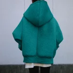 Oversized Women Sweatshirt Hoodies Zipper Autumn New Fashion Casual Black Hooded Sweatshirt Long Sleeve Coat Baggy Casual Jacket