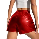 Sexy Black PU Fashion Casual Summer Shorts Women Clothing Faux Leather Goth High Waisted Womens Shorts Y2k Dancing Short Pants