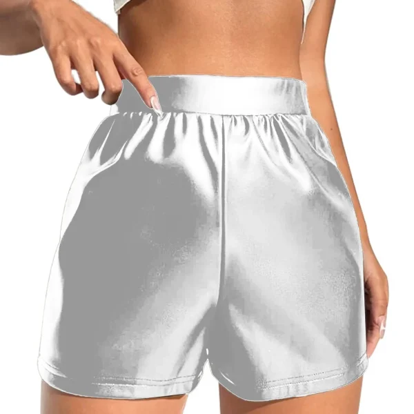 Sexy Black PU Fashion Casual Summer Shorts Women Clothing Faux Leather Goth High Waisted Womens Shorts Y2k Dancing Short Pants
