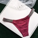 Sexy Panties Women Thongs Rhinestones Diamonds G-string Sports Thong Low Waist Shorts Briefs T-back Fitness Underwear Underpants