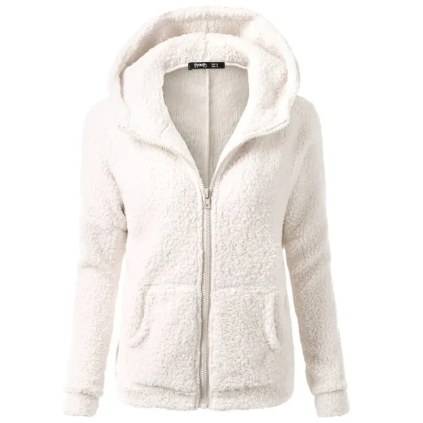 Women Autumn Winter Warm Hoodie Jacket Casual Female Hoodies Sweatershirt Zipper Coat Solid Soft Fleece Teddy Bear Wool Coats