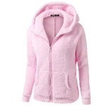 Women Autumn Winter Warm Hoodie Jacket Casual Female Hoodies Sweatershirt Zipper Coat Solid Soft Fleece Teddy Bear Wool Coats