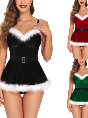 Women-Christmas-Dress-Pajamas-Lingerie-Cosplay-Santa-Claus-Costume-Carnival-Theme-Party-Clubwear-Plush-Feather-Trim-1.webp