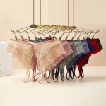 Women Panties Sexy Floral Lace Embroidery Black See Through Panty Underwear Brief Plus Crotchless Thong Lingerie Exotic G-String