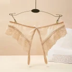 Women Panties Sexy Floral Lace Embroidery Black See Through Panty Underwear Brief Plus Crotchless Thong Lingerie Exotic G-String