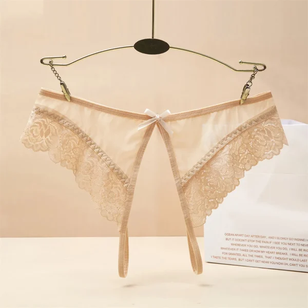 Women Panties Sexy Floral Lace Embroidery Black See Through Panty Underwear Brief Plus Crotchless Thong Lingerie Exotic G-String