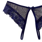 Women Panties Sexy Floral Lace Embroidery Black See Through Panty Underwear Brief Plus Crotchless Thong Lingerie Exotic G-String