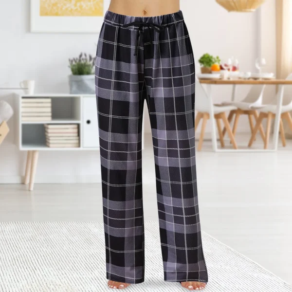 Women Sleep Pants Plaid Pattern Pajama Pants Autumn Winter Wide Legs Pants Bottoms Trousers pantalones de mujer ?է?ާѧ?ߧڧ? ???ѧߧ?