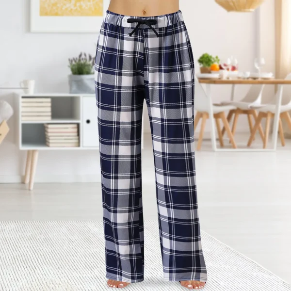 Women Sleep Pants Plaid Pattern Pajama Pants Autumn Winter Wide Legs Pants Bottoms Trousers pantalones de mujer ?է?ާѧ?ߧڧ? ???ѧߧ?