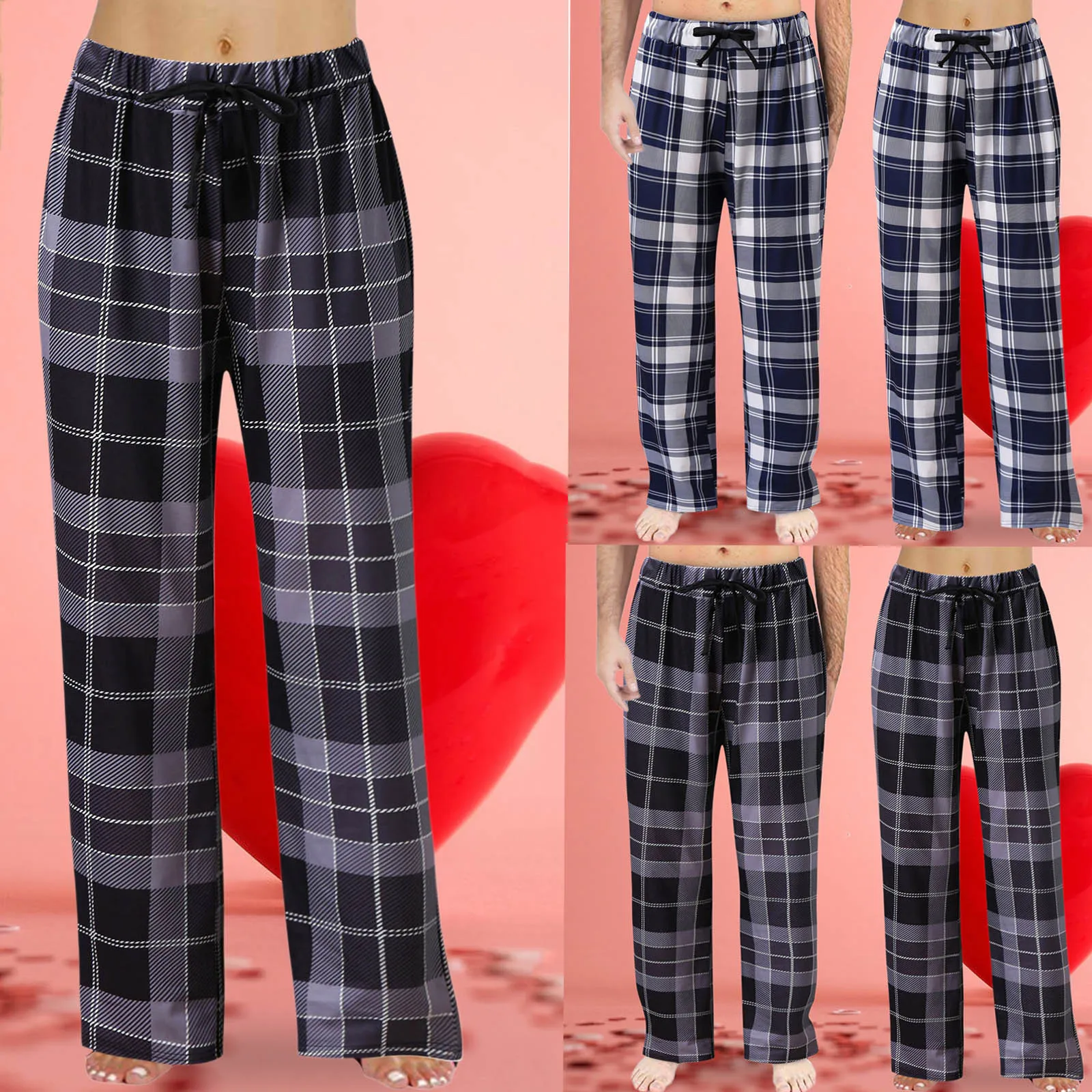 Women Sleep Pants Plaid Pattern Pajama Pants Autumn Winter Wide Legs Pants Bottoms Trousers pantalones de mujer ?է?ާѧ?ߧڧ? ???ѧߧ?