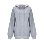 Women Solid Color Zipper Hoodies Harajuku Y2k Drawstring Long Sleeve Hooded Sweatshirts Korean Casual Pocket Jacket Streetwear