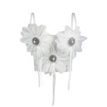 Handmade 3D Rhinestone Flower Camisole Fashion Design Elegant Tassel Boned Bustier