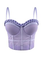 Chain Transparent Strapless Top Fashion Casual Outerwear Boned Bra Shapewear Fitted Slimming Boned Top