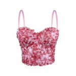 Shiny Sequin Strapless Top Heavy Work Sexy Outerwear Backless Body Shaping Boned Bra Party Performance
