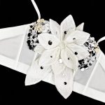 Shiny Sequin 3D Flower Strapless Top Rhinestone Outerwear Boned Bustier Shapewear Boned Top