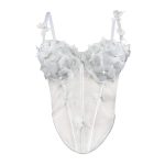 Stereoscopic Butterfly Rhinestone Sheer Fitted Boned Bustier Unique High-End Sexy Elegant Boned Top Strapless