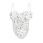Stereoscopic Flower Strap Camisole Top Fitted Pure Temptation Style Sexy Boned Chest Inner Wear