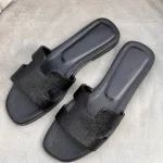 Top Quality Luxury Fashion Slides Women Leather Flip Flops Summer Ladies Beach Slippers Platform Female Flat Walk Casual Sandals