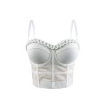 Chain Transparent Strapless Top Fashion Casual Outerwear Boned Bra Shapewear Fitted Slimming Boned Top
