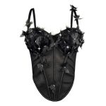 Stereoscopic Butterfly Rhinestone Sheer Fitted Boned Bustier Unique High-End Sexy Elegant Boned Top Strapless