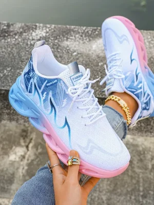 Women Casual Sports Shoes Breathable Lightweight Sneakers Anti-slip Flats Outdoor Running Walking Shoes Female Vulcanized Shoes