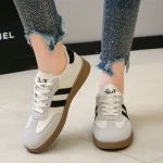 Plus Size 2025 Lace Up Women's Vulcanize Shoes Mixed Colors Outdoor Walking Flat with Sneakers Versatile Ladies Casual Shoes
