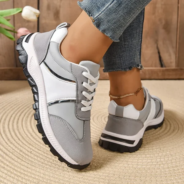 Mix Color Lace Up Sport Sneaker Women 2025 Plus Size 36-43 Thick Bottom Vulcanized Shoes Woman Non Slip Casual Running Shoes