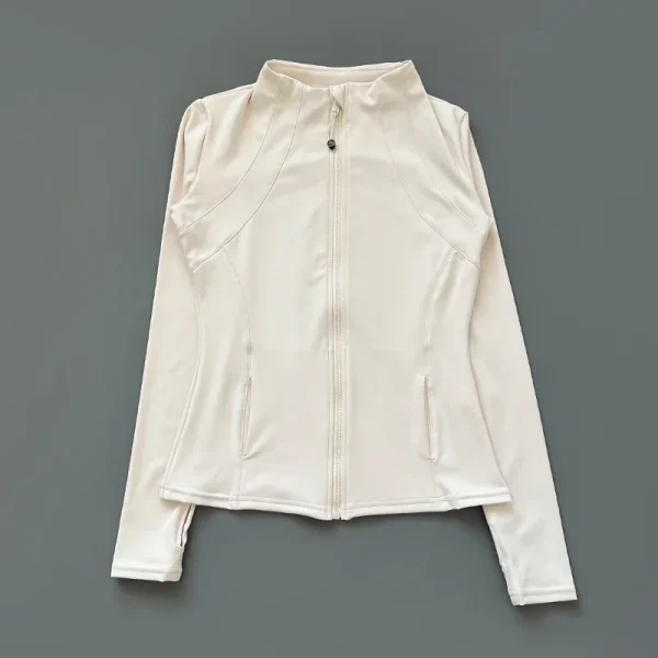 Quick Dry Stand Up Collar Fitness Jacket For Women Slim-Fit Zipper Yoga Wear Long Sleeve Breathable Running Sports Cycling Top