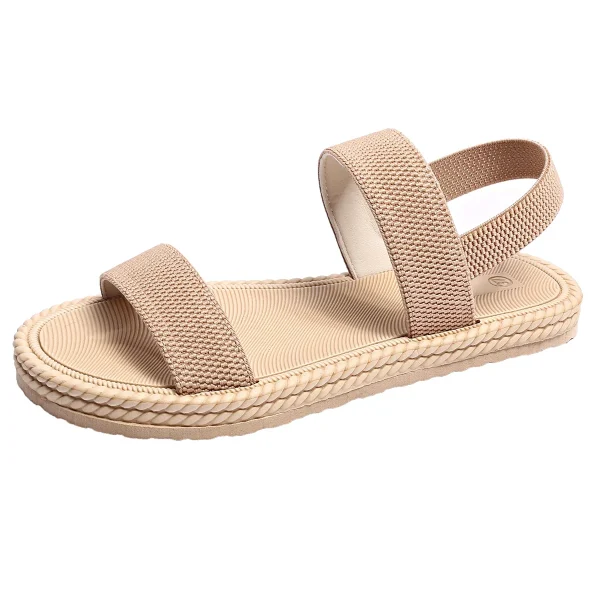 Lightweight Women's Flat Sandals Summer Fashion Elastic Band Roman Sandals Woman Comfortable Non Slip Beach Sandalias Mujer 2025