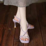 Comfortable and Elegant Open Toe Pumps Sandals for Women Vintage Korea Original Summer 2025 Sandal Cheap Liquidation Woman Shoes
