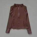 Quick Dry Stand Up Collar Fitness Jacket For Women Slim-Fit Zipper Yoga Wear Long Sleeve Breathable Running Sports Cycling Top