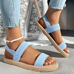 Lightweight Women's Flat Sandals Summer Fashion Elastic Band Roman Sandals Woman Comfortable Non Slip Beach Sandalias Mujer 2025