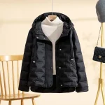 OFTBUY 2025 New Autumn Winter Clothing Women White Duck Down Coat Long Sleeve Fashion Puffer Jacket Commute Hooded Clothes Lady