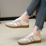Plus Size 2025 Lace Up Women's Vulcanize Shoes Mixed Colors Outdoor Walking Flat with Sneakers Versatile Ladies Casual Shoes