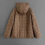 Light Down Jacket Women's Short Hooded White Duck Down Coat Fashion Big Brand 2024 New Winter American Spring Hooded Plaid