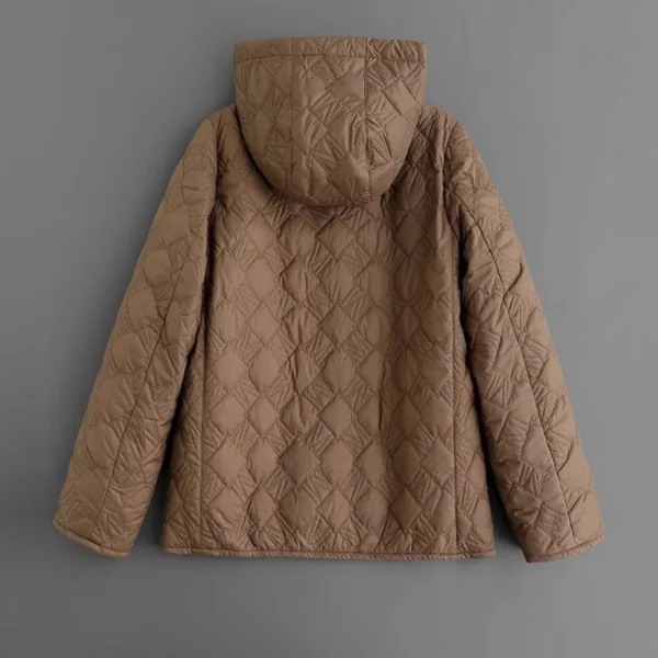 Light Down Jacket Women's Short Hooded White Duck Down Coat Fashion Big Brand 2024 New Winter American Spring Hooded Plaid