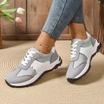 Mix Color Lace Up Sport Sneaker Women 2025 Plus Size 36-43 Thick Bottom Vulcanized Shoes Woman Non Slip Casual Running Shoes