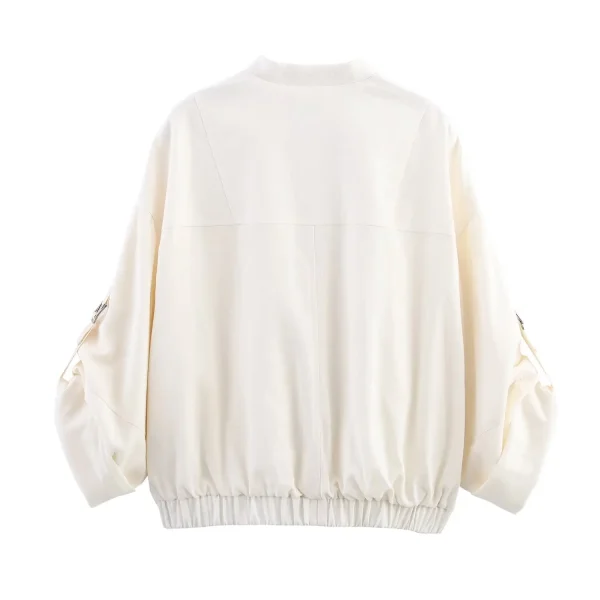 2025 AZRAF fashion European and American style summer new blend rollable sleeve jacket chic zipper top Outerwear Mujer