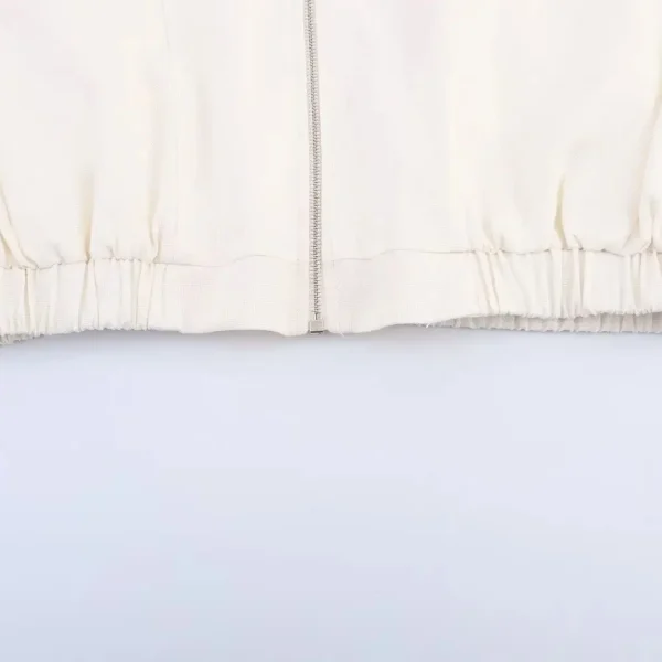 2025 AZRAF fashion European and American style summer new blend rollable sleeve jacket chic zipper top Outerwear Mujer