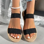 Lightweight Women's Flat Sandals Summer Fashion Elastic Band Roman Sandals Woman Comfortable Non Slip Beach Sandalias Mujer 2025