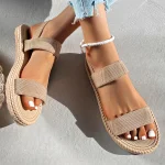 Lightweight Women's Flat Sandals Summer Fashion Elastic Band Roman Sandals Woman Comfortable Non Slip Beach Sandalias Mujer 2025